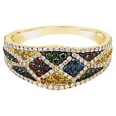 Le Vian Ring Multi-Color Fancy Diamonds in 14 Karat Yellow Gold