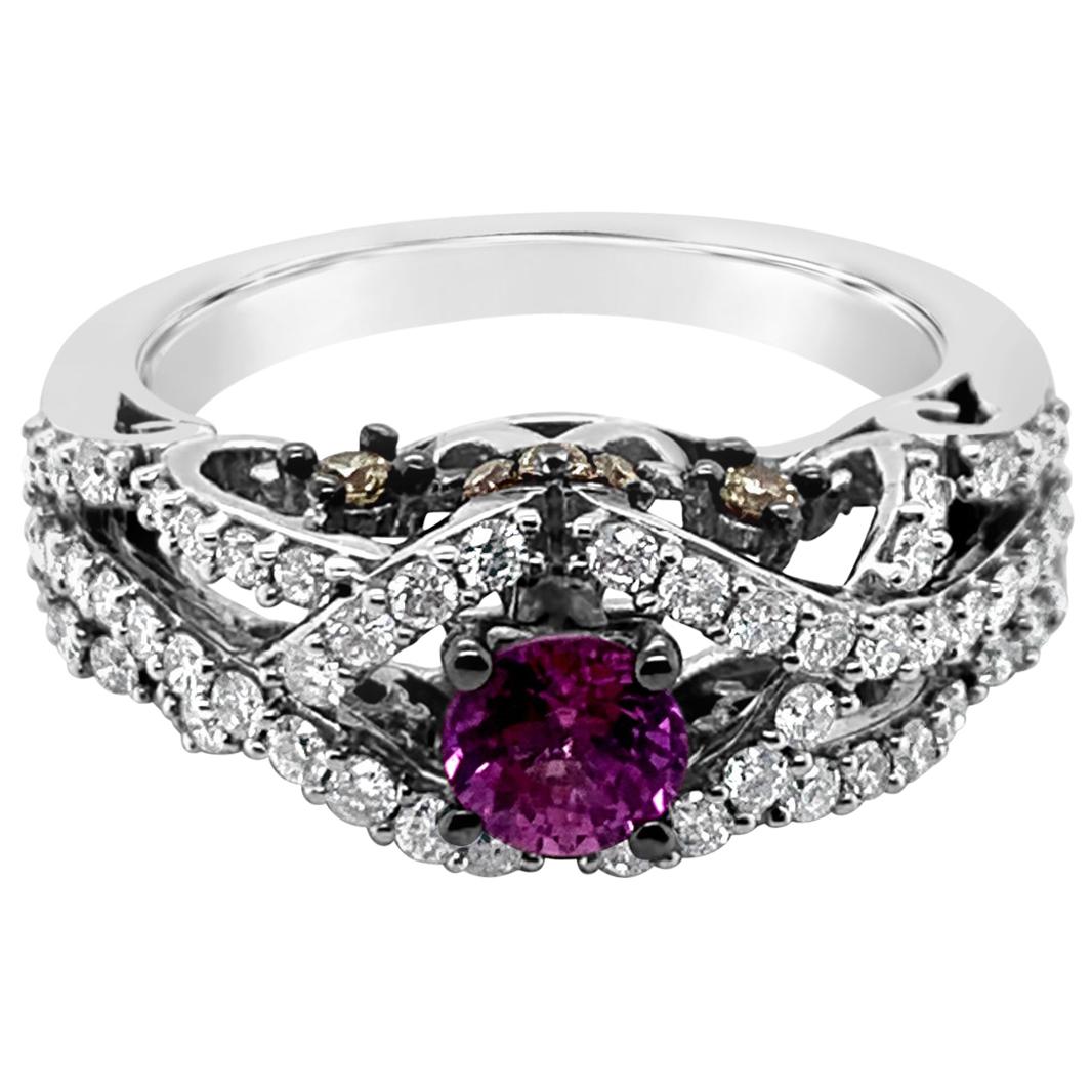 Le Vian Ring Purple Sapphire Chocolate Diamonds White Diamonds 14 Karat Gold