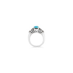 Le Vian Ring, Turquoise, Chocolate/Vanilla Diamonds Set in 14 Karat Vanilla Gold