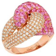 Le Vian Ring w/ Pink Sapphire, Vanilla Diamonds Set in 14K Strawberry Gold