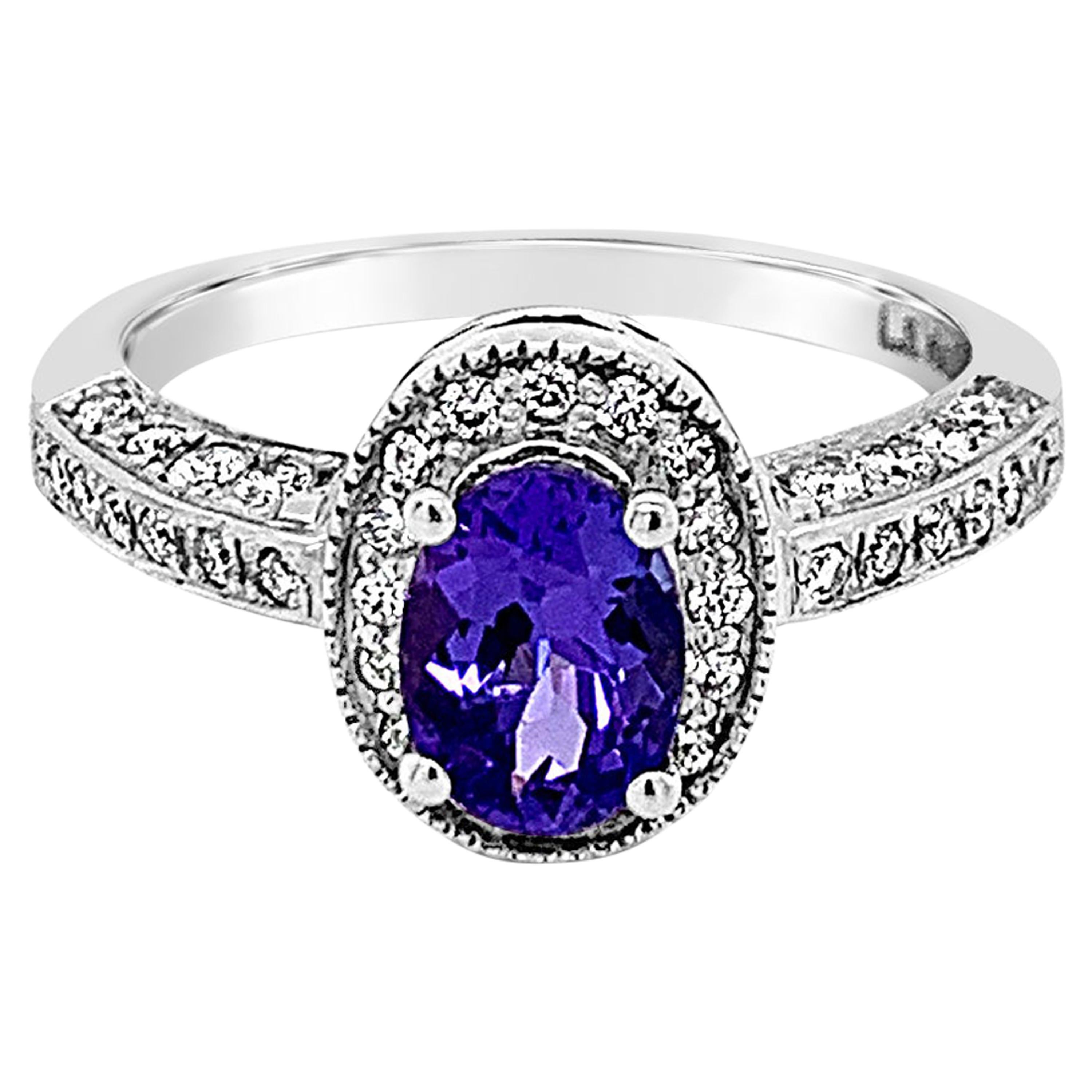 Le Vian Ring with Blueberry Tanzanite Vanilla Diamonds Set in 14K Vanilla Gold For Sale