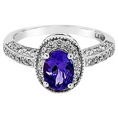 Le Vian Bague en or 14 carats avec tanzanite bleue, tanzanite vanilla et diamants sertis