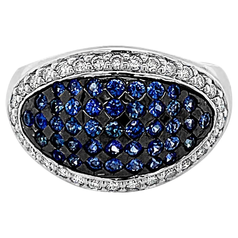 Le Vian Ring with Ceylon Sapphire, Vanilla Diamonds Set in 14 Karat Vanilla Gold For Sale