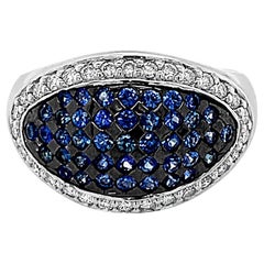 Le Vian Ring with Ceylon Sapphire, Vanilla Diamonds Set in 14 Karat Vanilla Gold