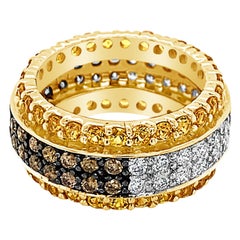 Le Vian Ring, Yellow Sapphire, Chocolate & Vanilla Diamonds, 14 Karat Honey Gold