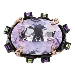 Le Vian Rose de France Amethyst Garnet Diamond Ring, Sterling 18k Gold 9.26ctw