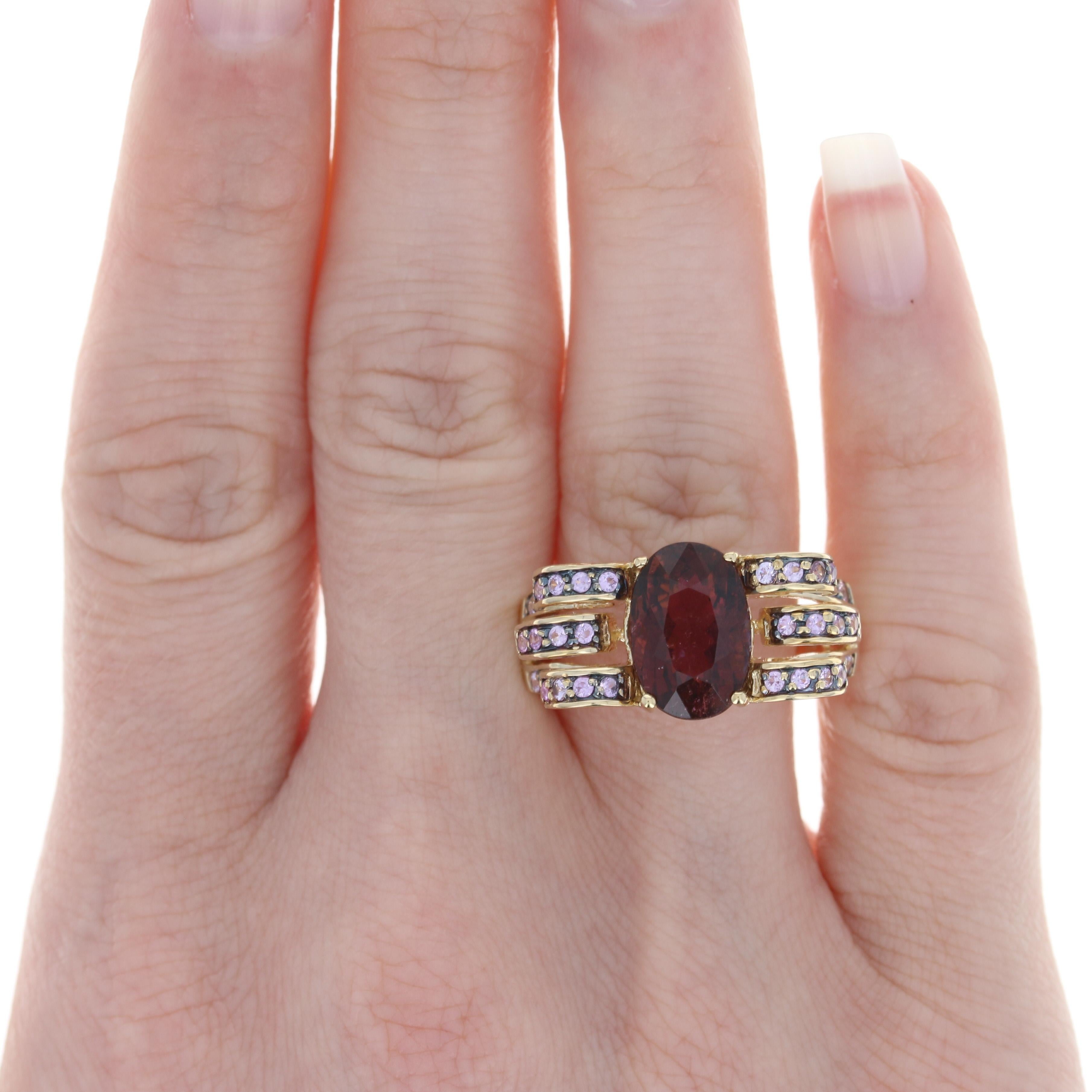 Oval Cut Le Vian Rubellite Tourmaline & Pink Sapphire Ring Yellow Gold, 14k Oval 6.06ctw