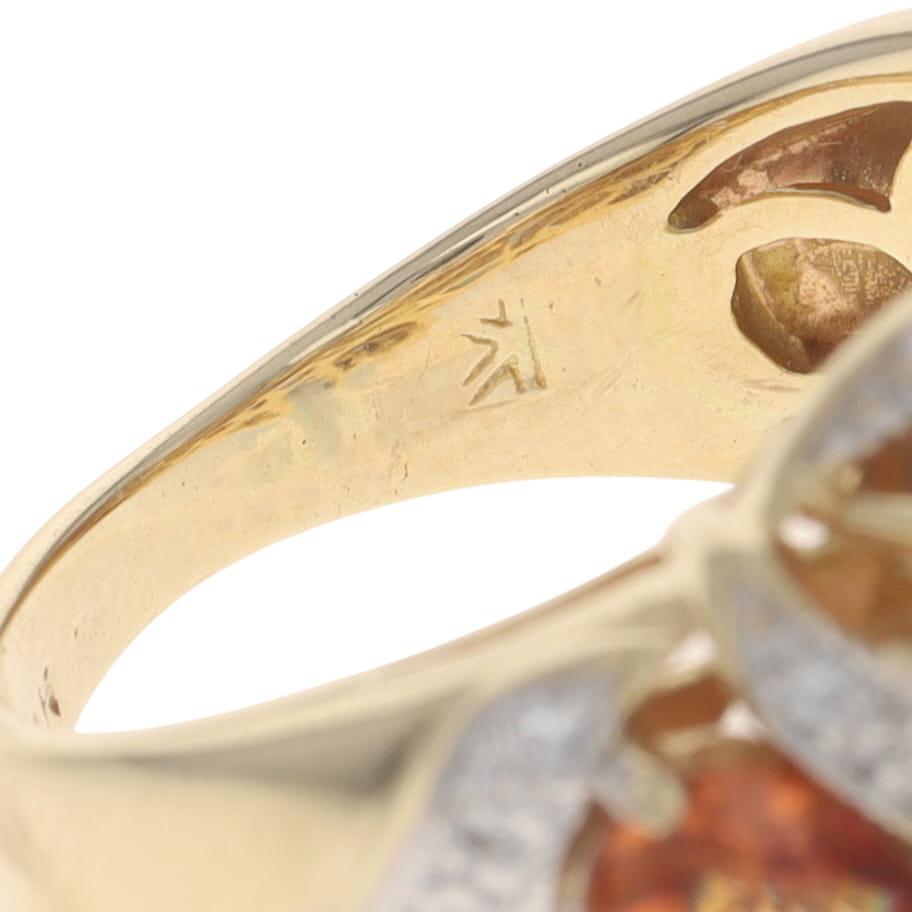 Le Vian Anello Cocktail con Zaffiro e Diamante in Oro Giallo 14k Pera 3,60ctw 6 1/4 in vendita 2