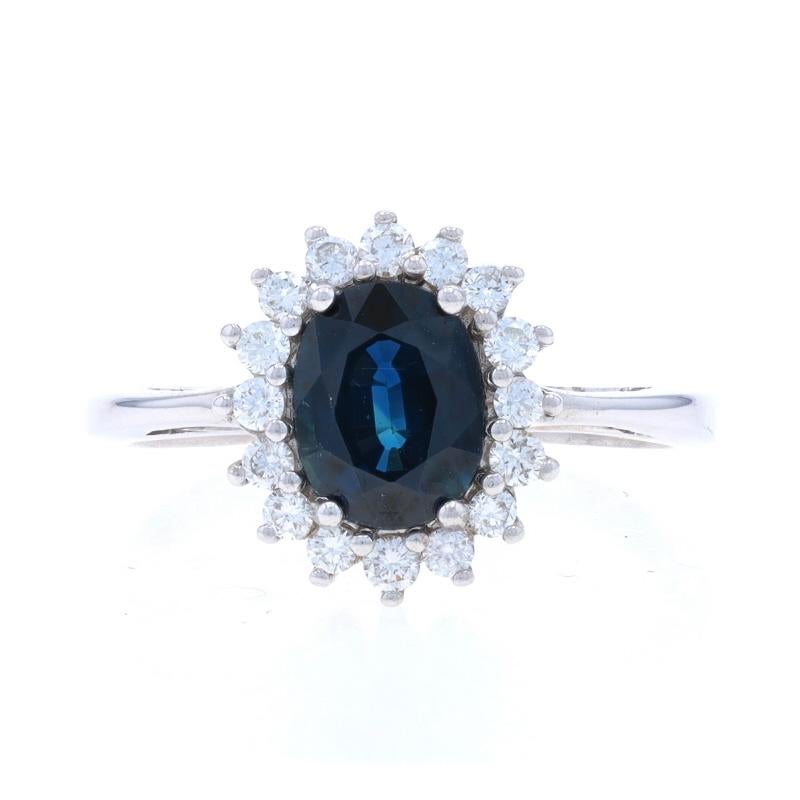 Brand: Le Vian

Size: 7 1/4
Sizing Fee: Up 2 sizes for $50 or Down 1 size for $40

Metal Content: 14k White Gold

Stone Information
Natural Sapphire
Treatment: Heating
Carat(s): 1.60ct
Cut: Oval
Color: Blue

Natural Diamonds
Carat(s): .32ctw
Cut: