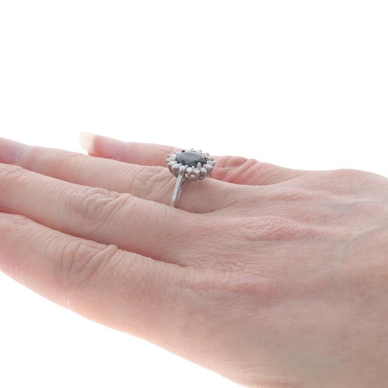 Women's L:e Vian Sapphire & Diamond Halo Ring - White Gold 14k Oval 1.92ctw For Sale