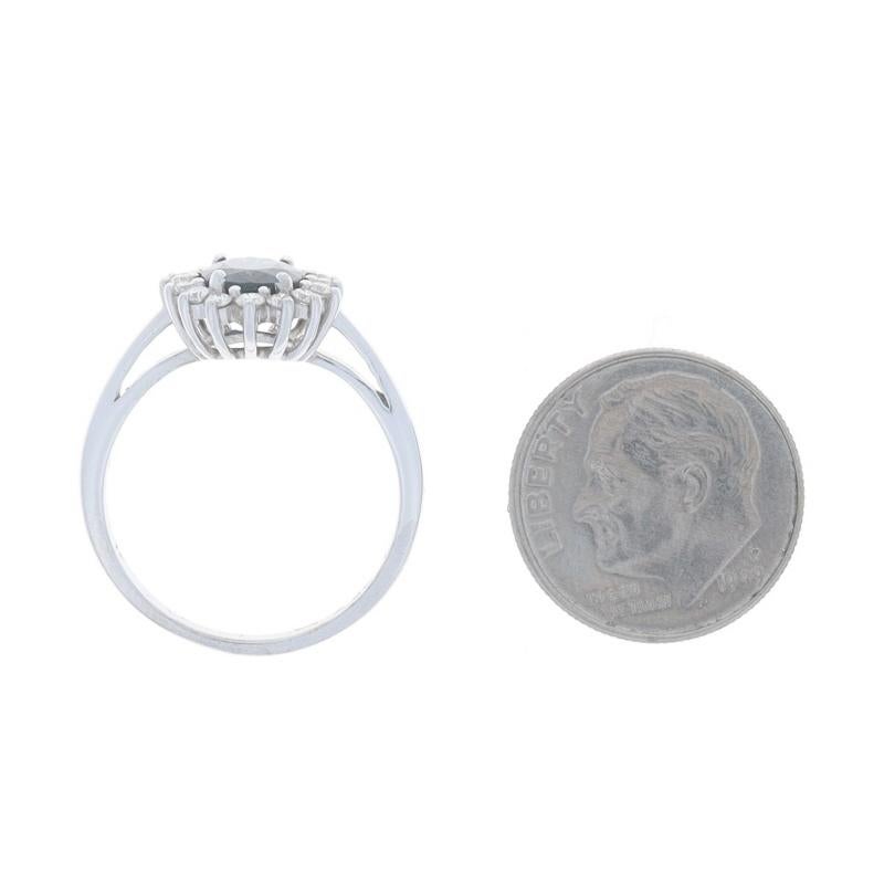L:e Vian Sapphire & Diamond Halo Ring - White Gold 14k Oval 1.92ctw For Sale 1