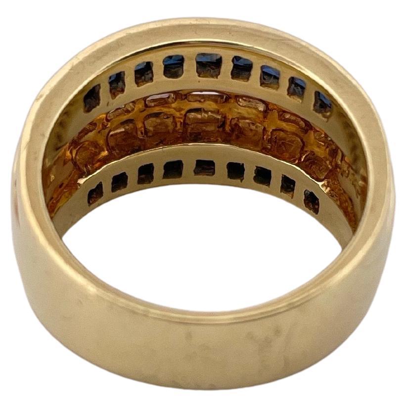 Anillo de oro amarillo de 18 quilates con zafiro y diamantes H-I SI1-SI2 Le Vian Corte baguette en venta