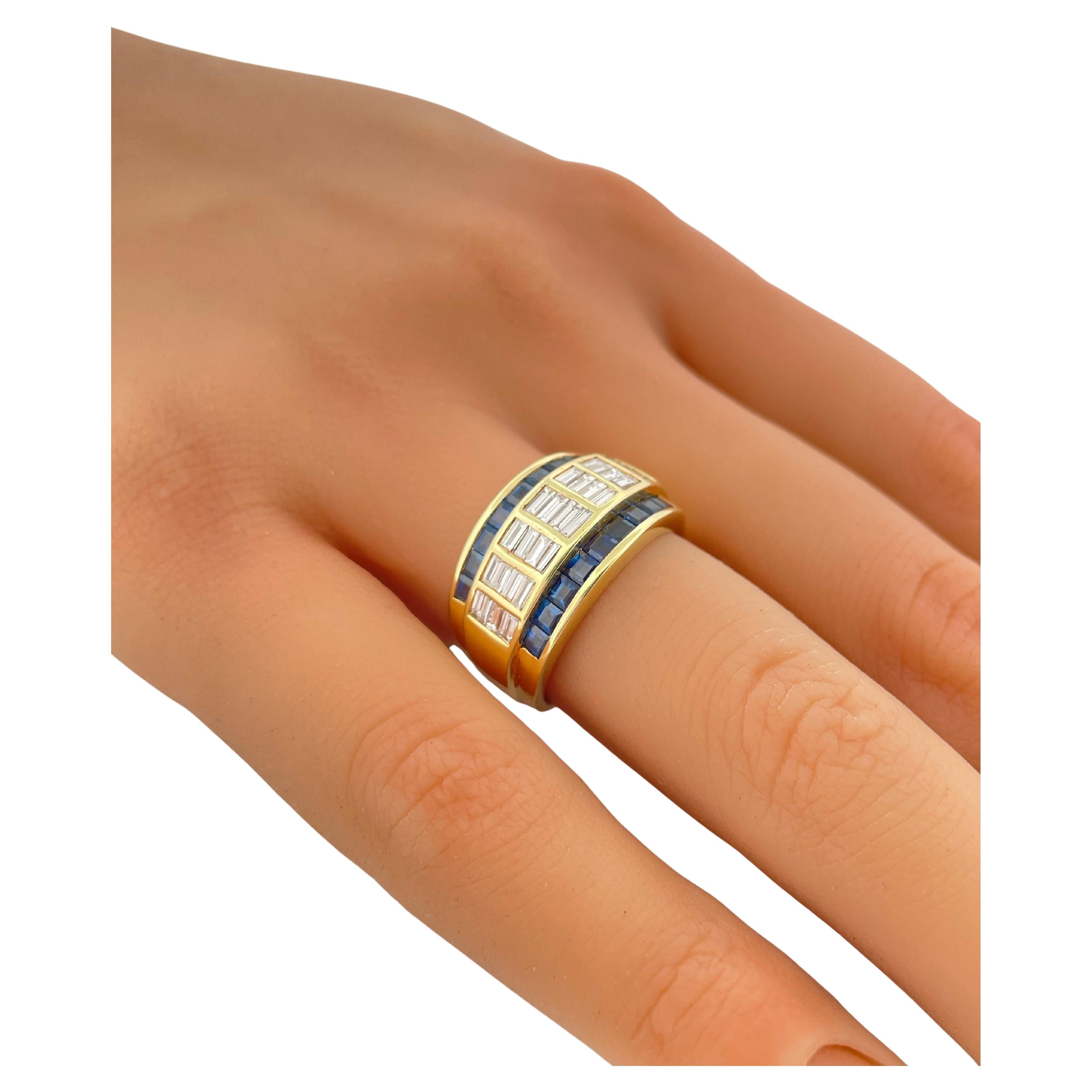 Anillo de oro amarillo de 18 quilates con zafiro y diamantes H-I SI1-SI2 Le Vian en venta 1