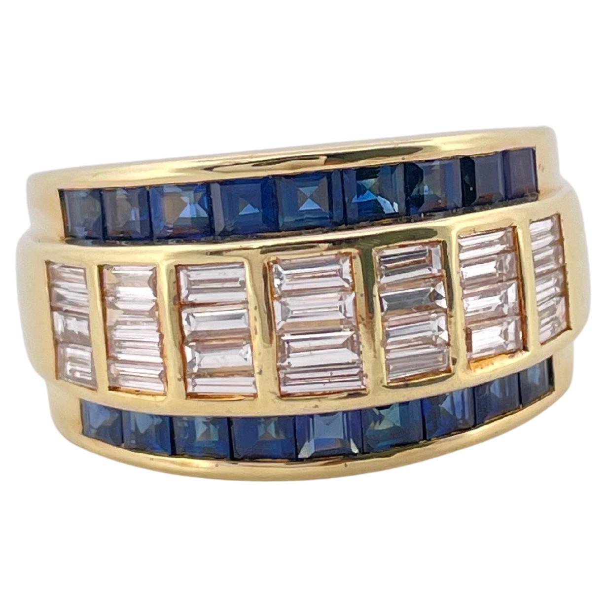 Anillo de oro amarillo de 18 quilates con zafiro y diamantes H-I SI1-SI2 Le Vian en venta