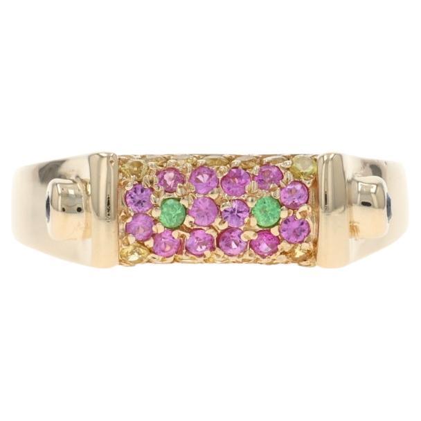 Le Vian Sapphire Tsavorite Garnet Band - Yellow Gold 14k Pink 1.44ctw Ring en vente