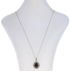 Le Vian Smoky Quartz & Diamond Necklace Sterling & Gold 925 & 18k Pear 5.08ctw