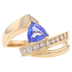 Le Vian Tanzanite & Diamond Bypass Ring - Yellow Gold 14k Trillion 1.30ctw