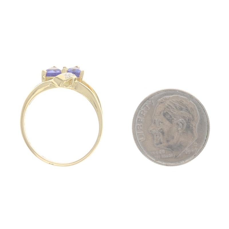 Le Vian Tanzanite Diamond Ring - Yellow Gold 18k Trillion .46ctw Two-Stone 1