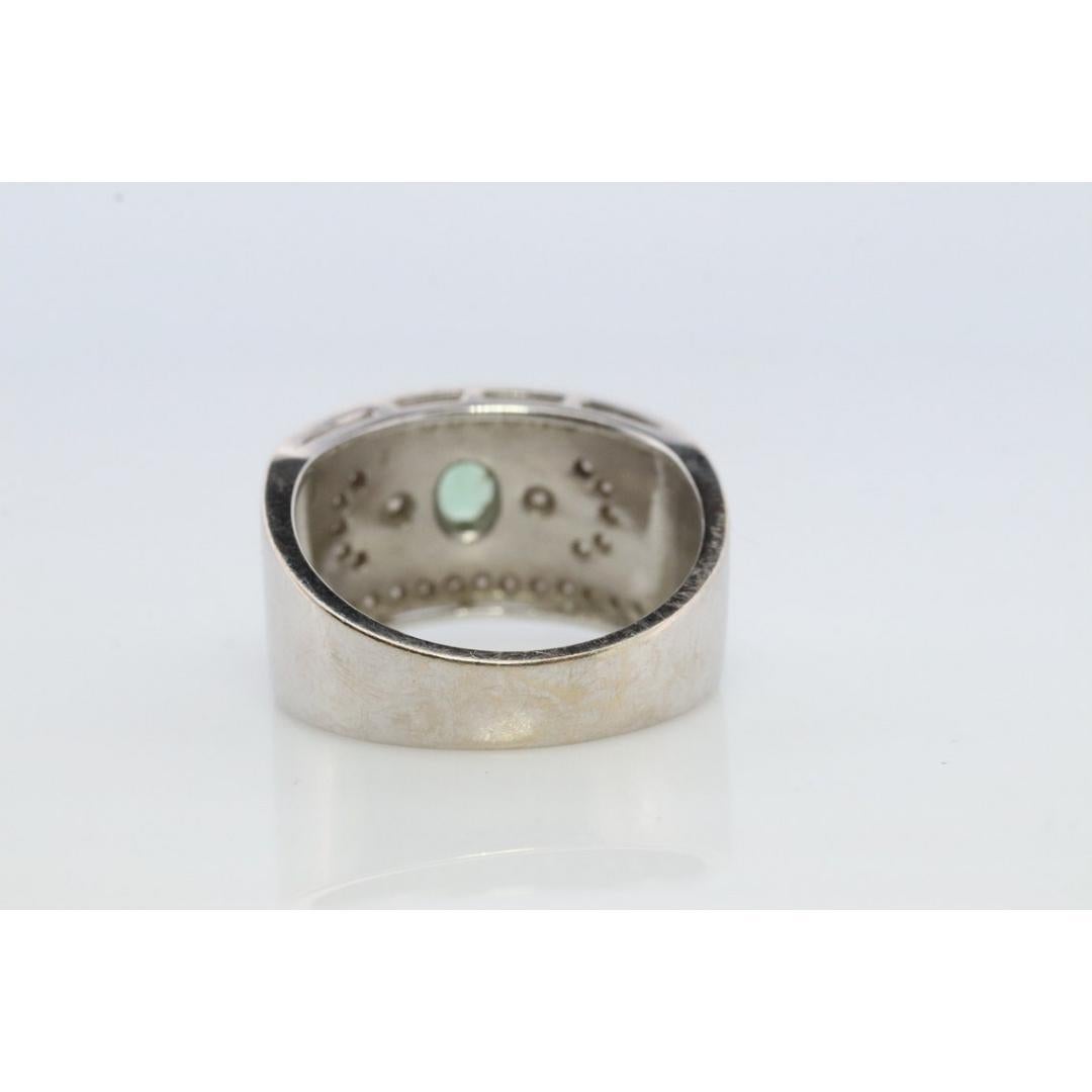 Le Vian Bague large saphir sarcelle et diamant. Or blanc 14k Levian Le Vian Pour femmes en vente