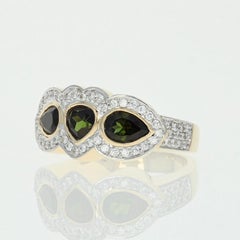 Le Vian Tourmaline & Diamond Ring, 14k Gold Three-Stone with Accents 2.03 Carat