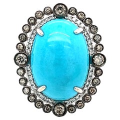 Le Vian Turquoise Diamond Halo Ring