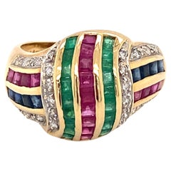 Le Vian Tutti Frutti Style Multi-Gemstone Knot Design Ring in 18 Karat Gold