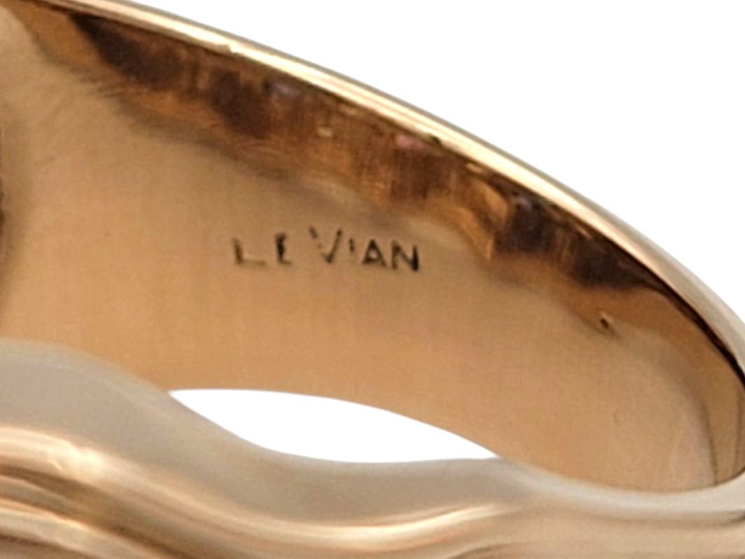 Le Viane - Bague à large bande en or rose 18 carats avec pierres ondulées multicolores en vente 2