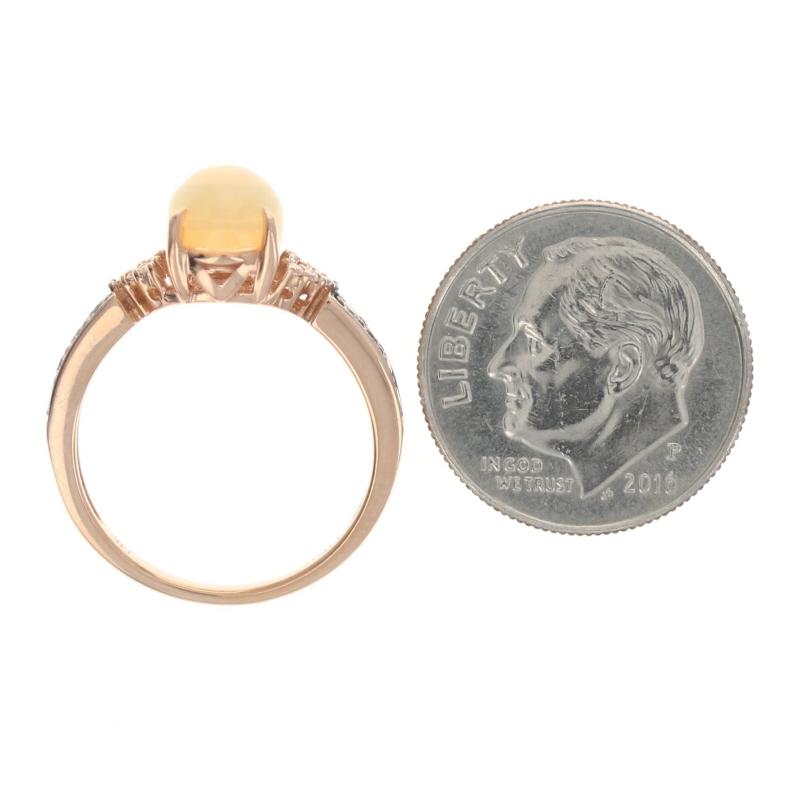 Women's Le Vian Welo Opal & Diamond Ring - Rose Gold 14k Oval Cabochon Cut .96ctw For Sale