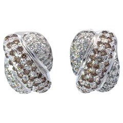 Le Vian Wide Diamond Huggie Earrings 14K White Gold