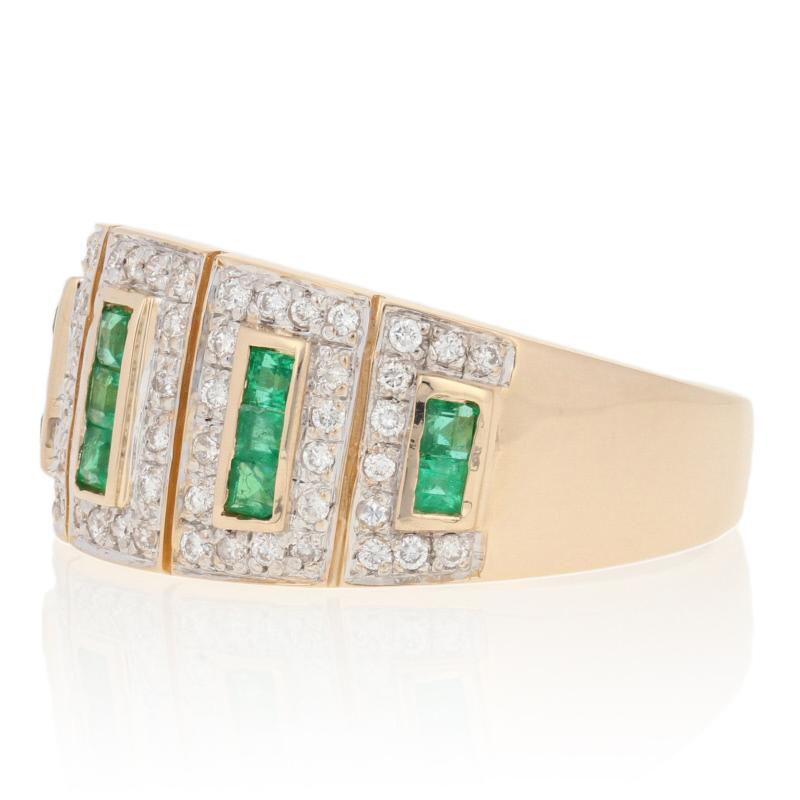 Le Vian Yellow Gold Emerald & Diamond Ring, 14k Square Cut .83ctw 2