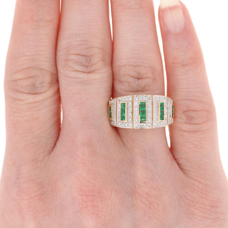 Le Vian Yellow Gold Emerald & Diamond Ring, 14k Square Cut .83ctw 3