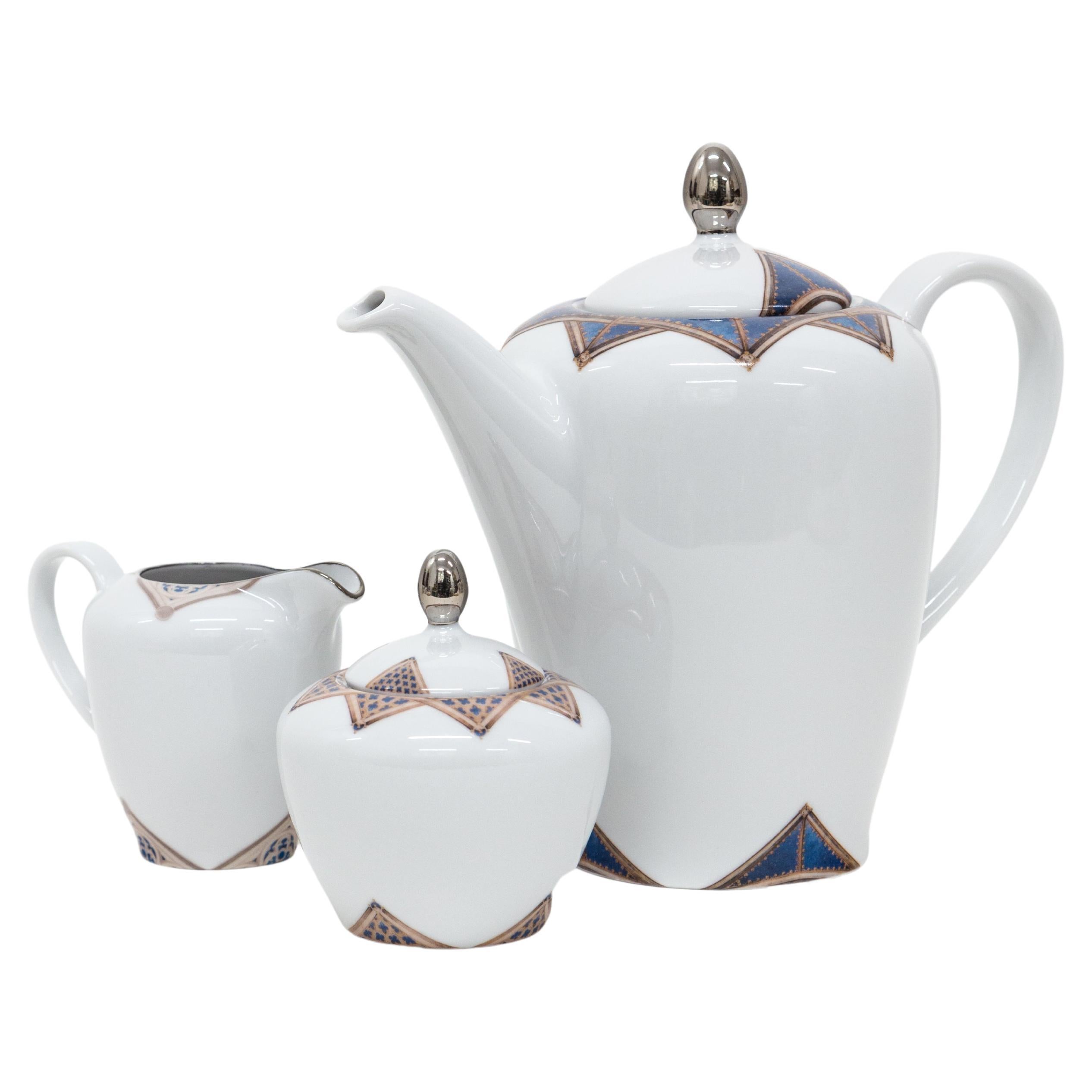 Le Volte Celesti, Contemporary Decorated Porcelain Tea Time Set by Vito Nesta For Sale