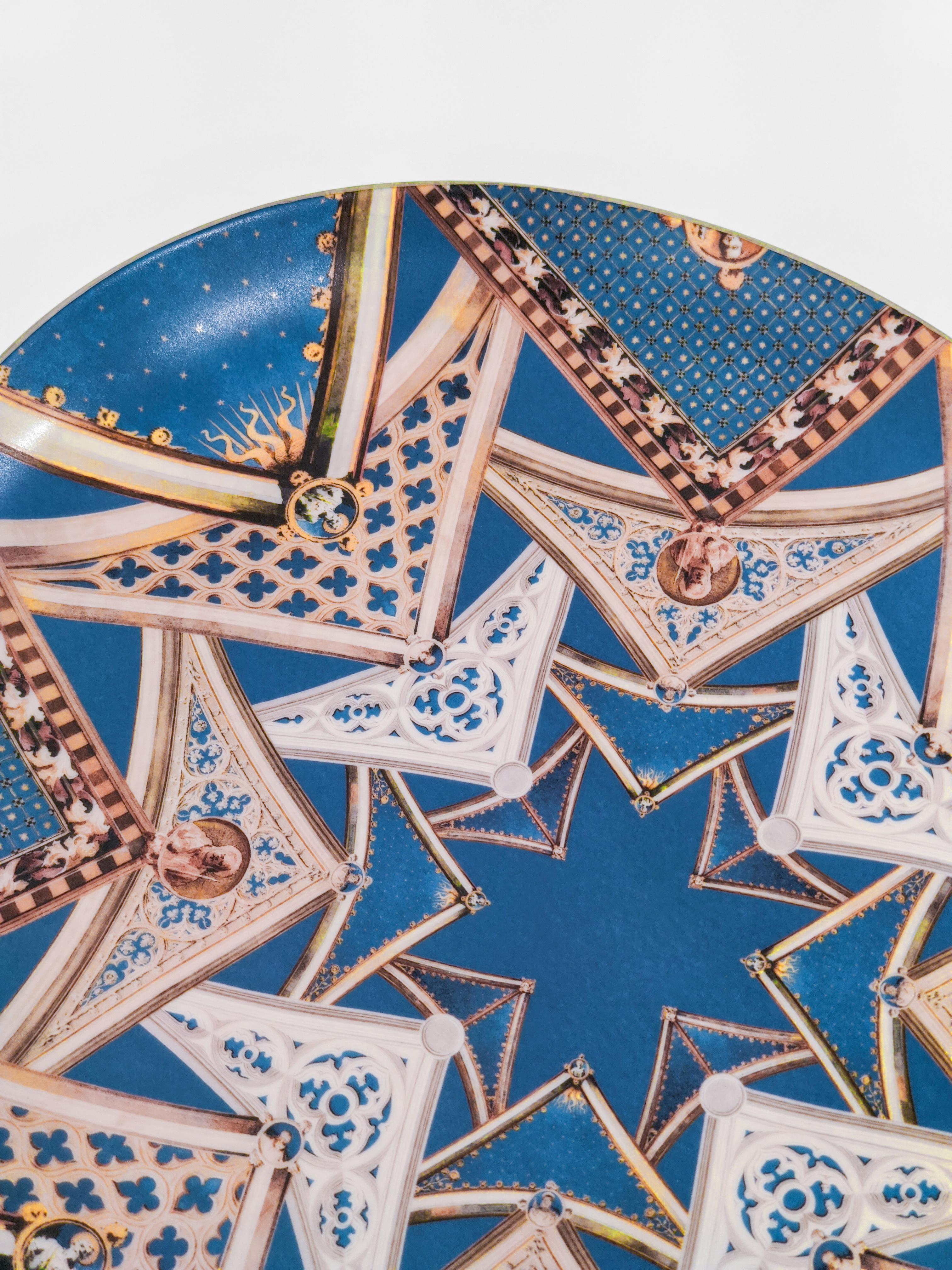 Molded Le Volte Celesti, Contemporary Decorated Porcelain Tray Design by Vito Nesta For Sale