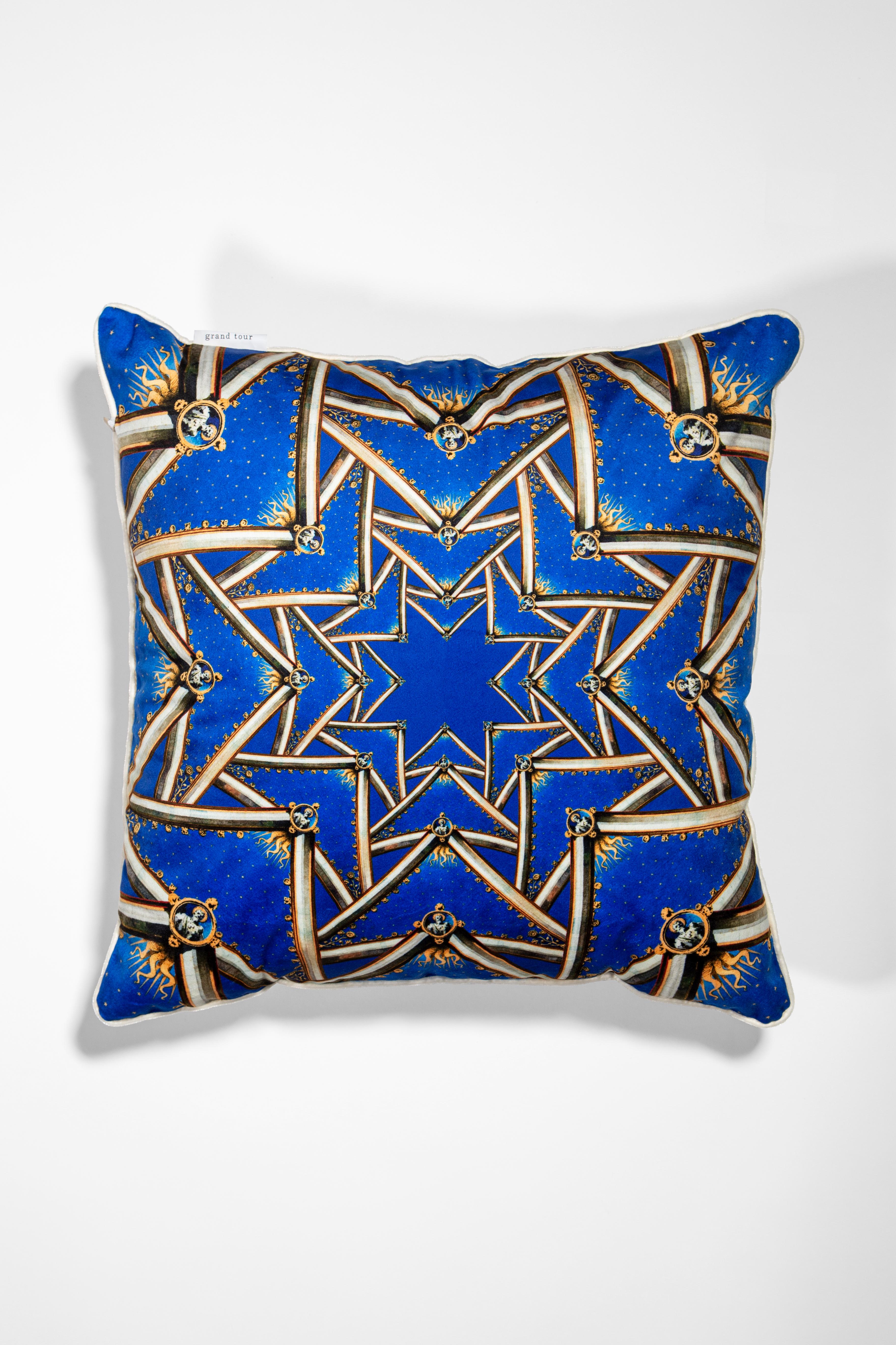 Italian Le Volte Celesti, Contemporary Velvet Printed Pillows by Vito Nesta For Sale