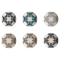 Le Volte Celesti, six assiettes creuses en porcelaine à décor contemporain