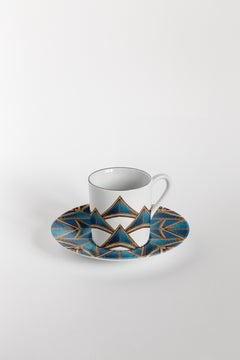 Le Volte Celesti, Six Contemporary Decorated Coffee Cups with Plates