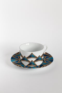 Le Volte Celesti, Sechs zeitgenössische verzierte Teebecher mit Tellern