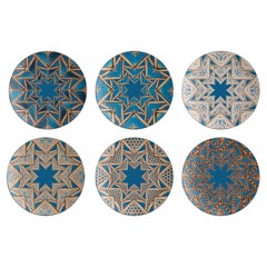 Le Volte Celesti, Six Contemporary Platters with Decorative Design