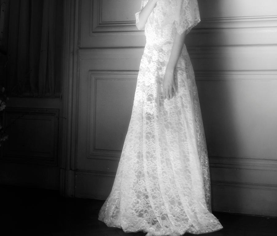 Honeymoon, Portrait. Limited edition fashion color photograph.  - Black Black and White Photograph by Lèa Bon