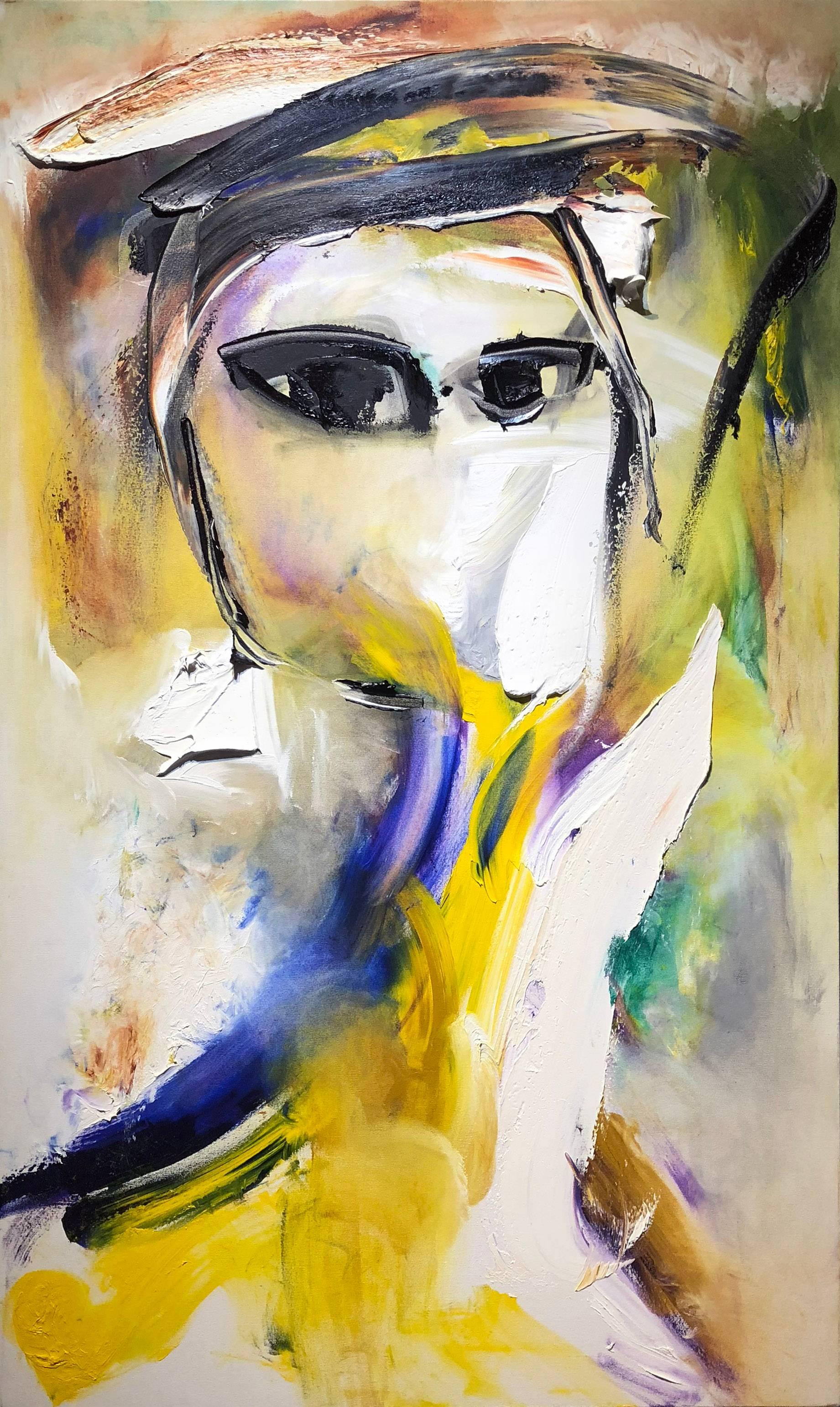 Lea Fisher Abstract Painting - Self-Portrait No More Words