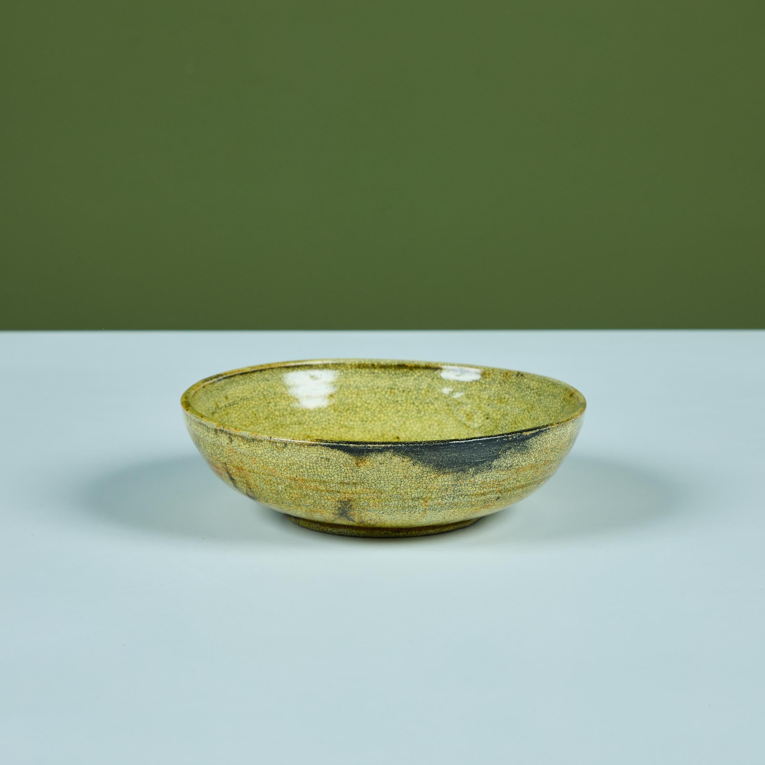 20th Century Lea Halpern Ceramic Glazed Bowl