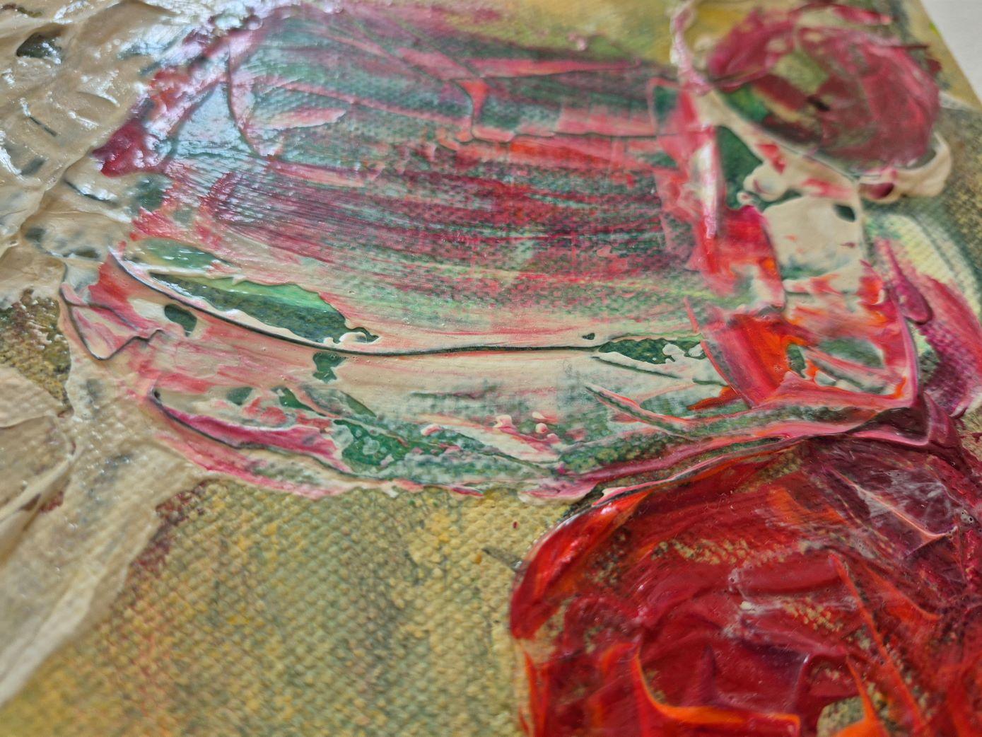 Apples - Brown Abstract Painting by Lea Karvala