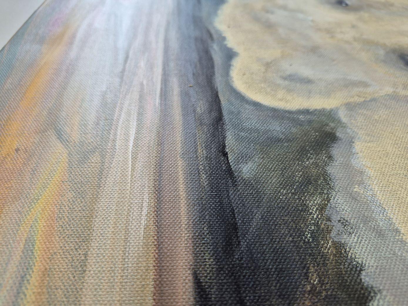 Can we hang out here (Grau), Landscape Painting, von Lea Karvala