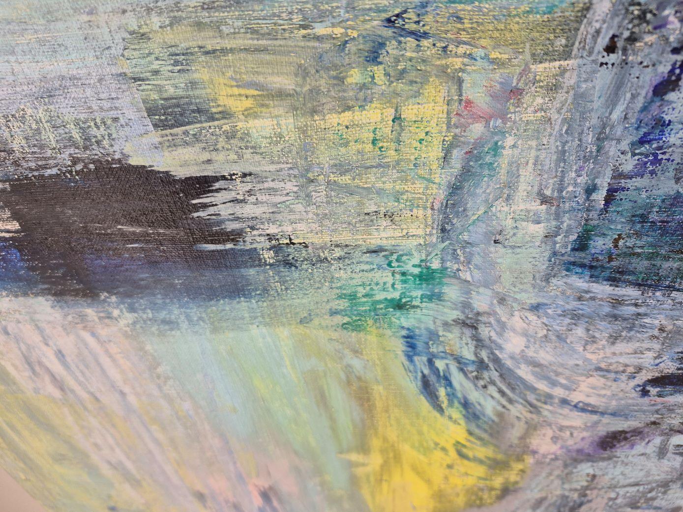 Fall - Gray Abstract Painting by Lea Karvala