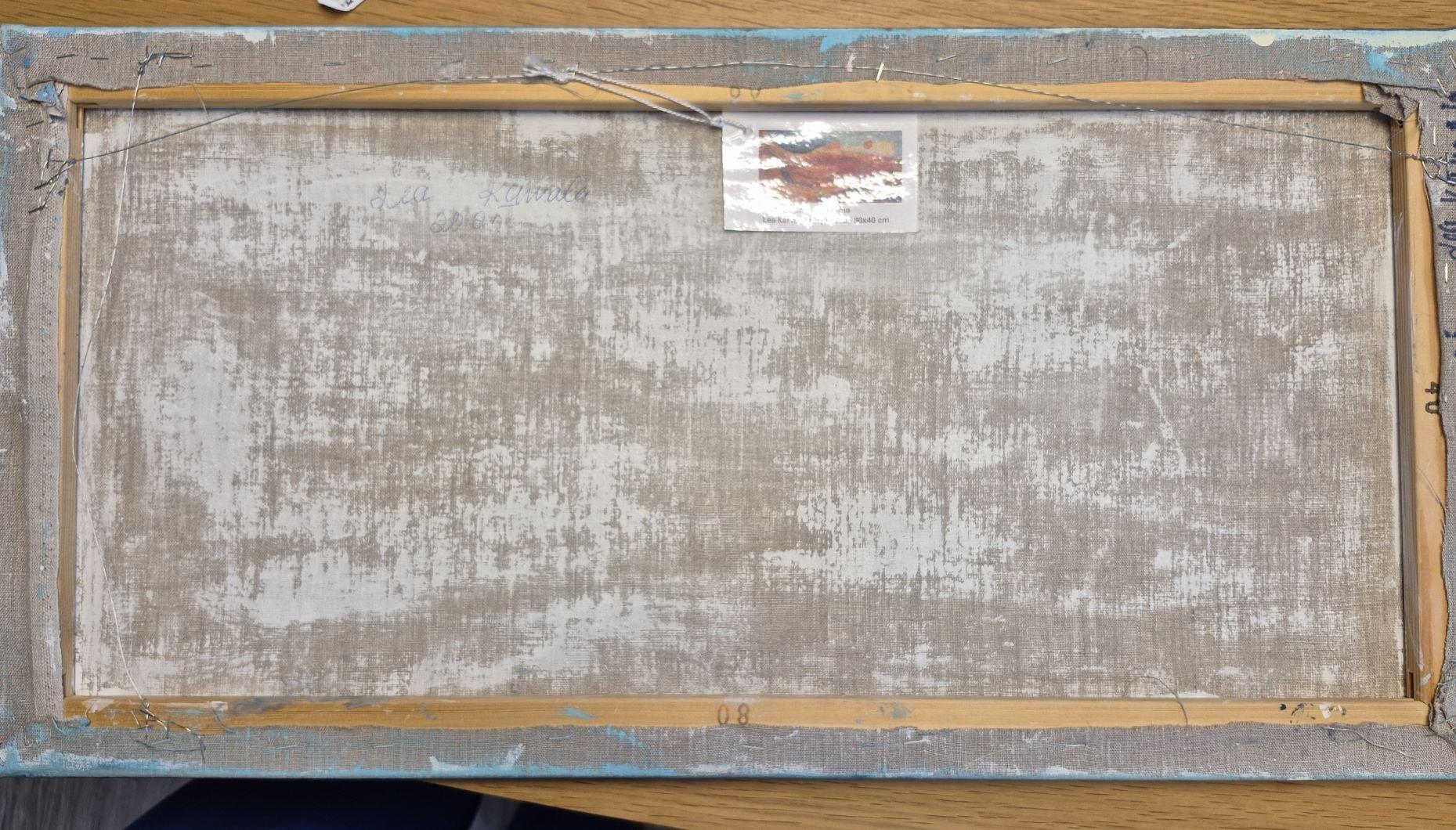 Fishermen’s small boat harbor backside - Painting by Lea Karvala