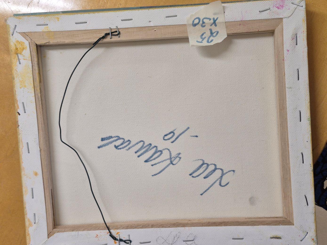 Flowers and pear - Abstract Expressionist Painting by Lea Karvala