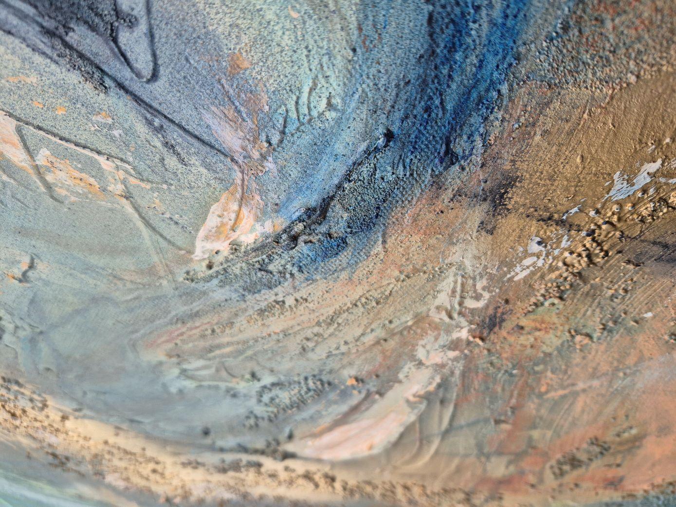 From one atmosphere to another - Gray Abstract Painting by Lea Karvala