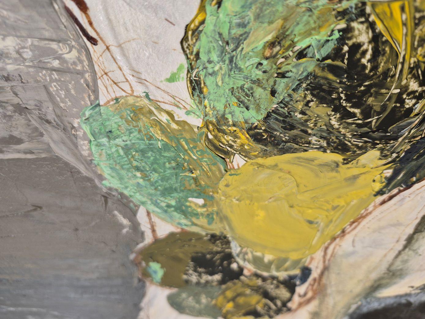 Früchte in einer weißen Schale (Expressionismus), Painting, von Lea Karvala