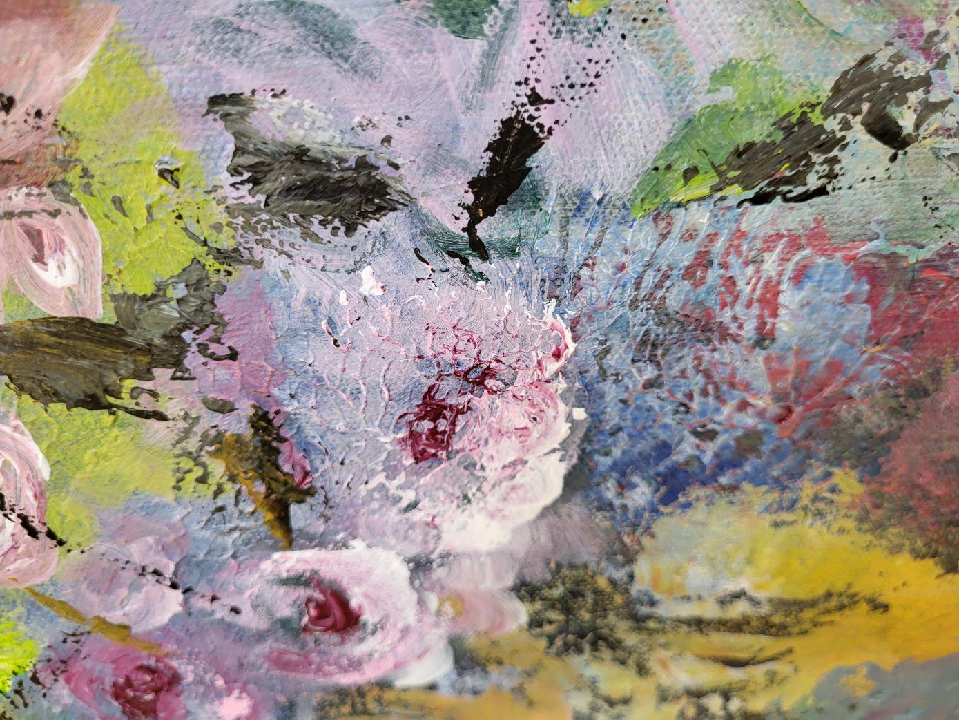 Großmutter Maittas Blumen (Abstrakter Expressionismus), Painting, von Lea Karvala