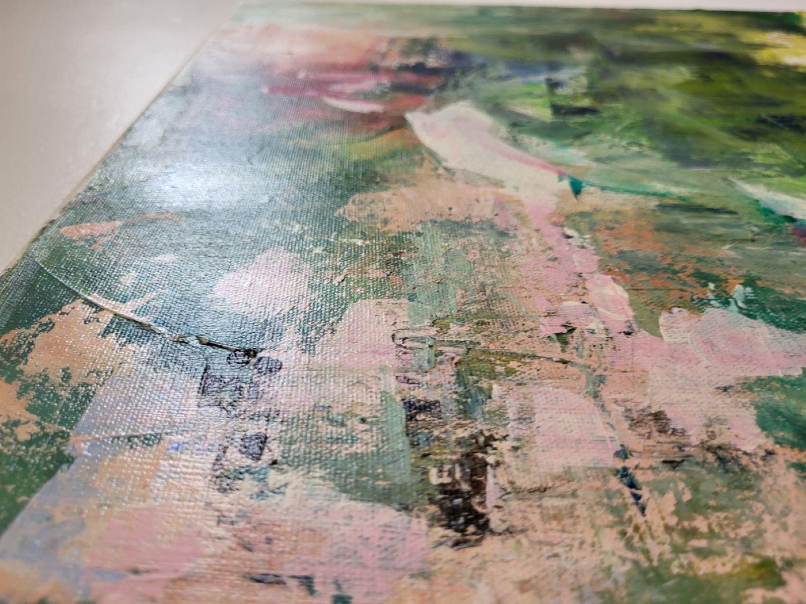 Life is a small mystery (Grau), Abstract Painting, von Lea Karvala